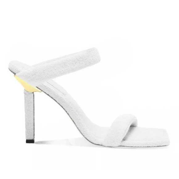 Good American Terry Cloth Doible Band High Heel Slides - Picture 2 of 7